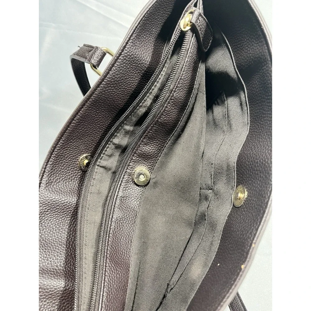 Liz Claiborne Purse Brown With Pattern 14 X 9 X 4 Some Wear On Corners